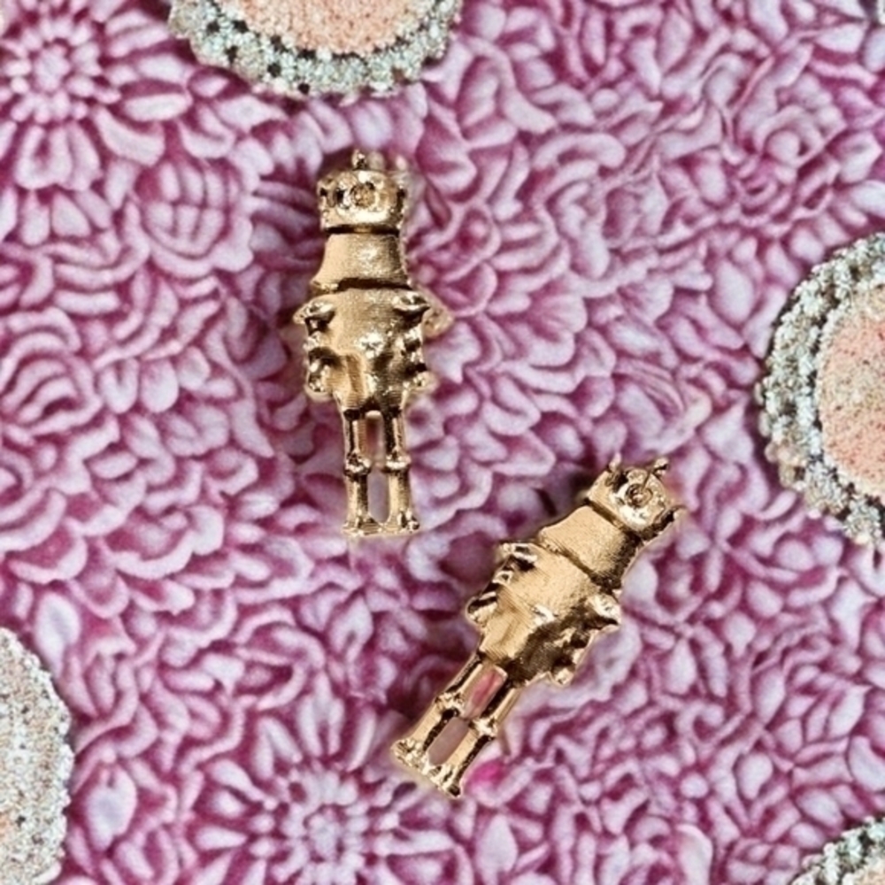 BETSEY JOHNSON NUTCRACKER HOLIDAY EARRINGS - Picture 3 of 3